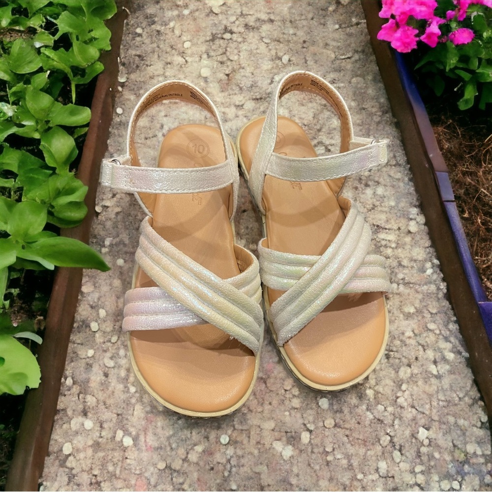 Cat & Jack white shimmer sandal